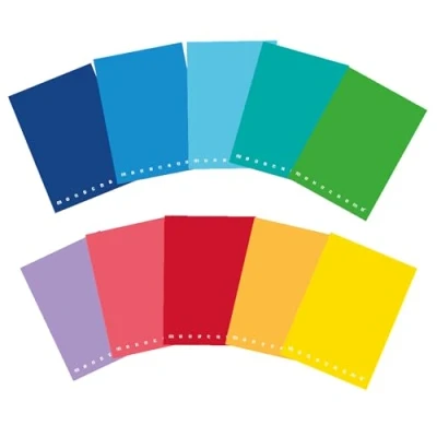 Immagine di Pigna Monocromo Quaderni a quadretti 5 mm, Formato A5, Colori assortiti, Confezione da 10