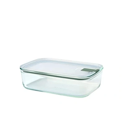 Immagine di Mepal Contenitore per alimenti in vetro EasyClip Barattolo di con coperchio e chiusura a scatto Adatto microonde, forno vapore, congelatore 1500 ml Nordic sage