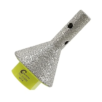 Immagine di Fresa Diamantata 10 35mm Punta per Smusso Modellare Rifilare Ingrandire Rettificare Fori Esistenti in Ceramica Porcellana Granito Marmo M14 Filettatura SANLEETEK