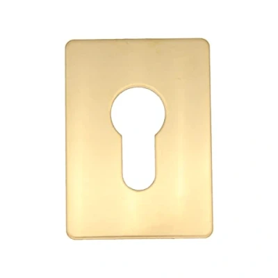 Immagine di Riparazione Bocchetta Chiave Foro Piastra Euro Profilo Autoadesivo Fix Ottone Lucido 65 x 47mm