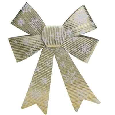 Immagine di Christmas Concepts® Arco in Oro Lucido 37 cm con Fiocchi di Neve Accessori per Tutte Le Occasioni (Oro)