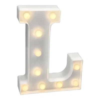 Immagine di JANDEI Lettere LED, Numeri Luminosi, Figura a Cuore, 22cm, con Luce Calda per Decorazione e Atmosfera, Luci Notturne Scrivania, Compleanni, Matrimoni, Vetrine. Funzionano batterie AA (L)