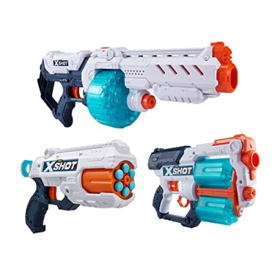 Immagine di XSHOT x Shot Excel Combo Pack with Turbo Fire &amp; Xcess Reflex 6 Foam Dart Blasters (96 Darts) 36421, Colore Confezione Bianca, 31.89 5.12 19.09 Inches