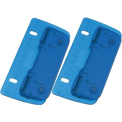 Immagine di Wedo Perforatore tascabile in plastica per fori da 8 cm, con scala 12 cm (blu, 2 perforatori)