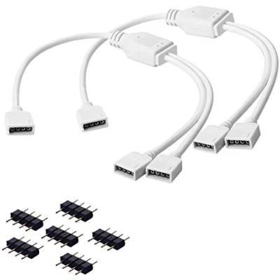 Immagine di COOLWEST 2 Cavi Splitter per SMD 5050 3528 2835 RGB Strisce LED, 30cm Y con 4 spine di Pin