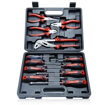 Immagine di CCLIFE Set di pinze professionale 12 Pezzi con Pinza Regolabile, Universale, a Becchi Lunghi, Taglio Laterale, punte Taglio, Phillips, Pozidriv cacciaviti