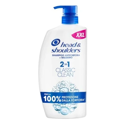 Immagine di Head &amp; Shoulders Classic Clean Shampoo e Balsamo Antiforfora 2 in 1, 1000ml con Dosatore. Fino al 100% Protezione dalla Forfora. Clinicamente Testato. Tutti i Tipi di Cute Capelli. Uso Quotidiano