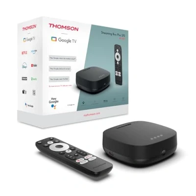 Immagine di Thomson Streaming Box Plus 270, Android TV (Googlecast, Bluetooth, Telecomando IR, HDMI, WiFi, H.264, HEVC H.265), 4K