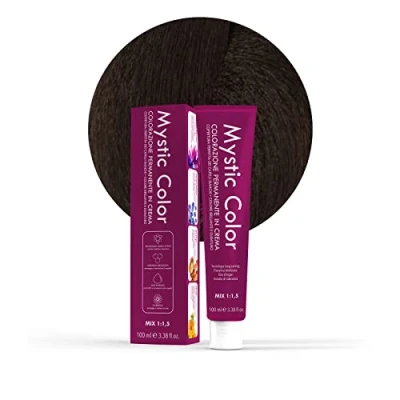 Immagine di Mystic Color Colore Castano Chiaro Freddo 5.11 Tinta per Capelli Colorazione Professionale in Crema a Lunga Durata Con Cheratina Idrolizzata, Olio di Argan e Calendula 100 ml