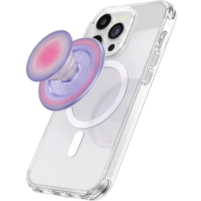 Immagine di PopSockets: PopGrip Round per MagSafe Anello Adattatore Incluso Supporto e Impugnatura Telefoni Cellulari Custodia con un Top Intercambiabile Aura