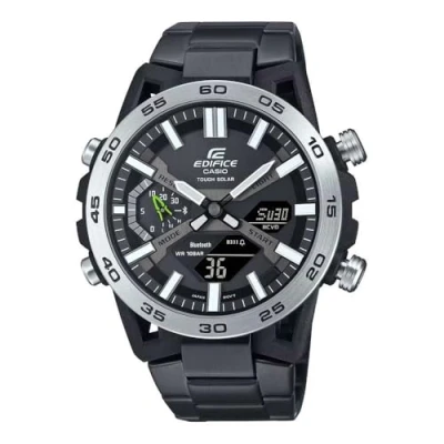 Immagine di Casio Orologio Analogico Digitale al Quarzo da Uomo con Cinturino in Acciaio Inossidabile ECB 2000DD 1AEF