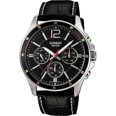 Immagine di Casio Orologio Multi quadrante al Quarzo Uomo con Cinturino in Pelle MTP 1374PL 1AVEF