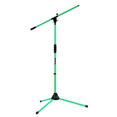 Immagine di Audibax Ayra 10 Verde Supporto per Microfono da Pavimento con Braccio Regolabile e Clip Base Design Pieghevole in Altezza