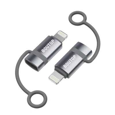 Immagine di BOUTOP C32 Adattatore Lightning USB C [MFI certificato] per 36W Ricarica Rapida Compatibile con iPhone, iPad [2 pacchetto, Grigio chiaro]