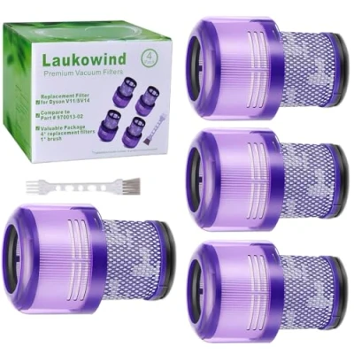 Immagine di 4 Pezzi Filtro per Dyson V11 SV14 V15,Laukowind Filtri di Ricambio Lavabile Aspirapolvere V15,Con Spazzolino Pulizia,Part # 970013 02