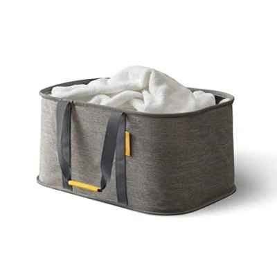 Immagine di Joseph Hold All Cesto porta biancheria per il bucato, pieghevole, 35 litri, tessuto durevole, resistente all&#039;umidità, grigio