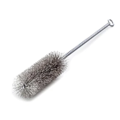Immagine di Lessmann spazzola cilindrica con occhiello (diametro 10 mm, lunghezza totale 300 per la pulizia/la sbavatura di tubi + fori, in filo acciaio) 542303