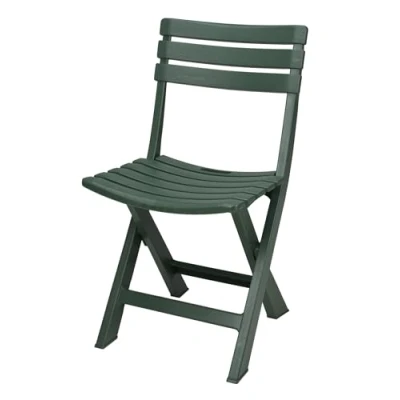 Immagine di Spetebo Sedia pieghevole in plastica, 80 x 45 cm, verde bosco, da giardino e balcone, bistrò, pieghevole, giardino, campeggio, per esterni, terrazza