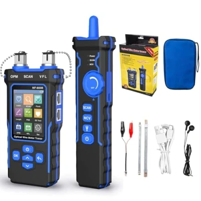 Immagine di NF 8508 tester per cavi di rete con misuratore potenza ottico VFL, PoE e misurazione della lunghezza RJ11/RJ45/CAT5/CAT6 Ethernet, trasmettitore linea telefonica, in fibra ottica