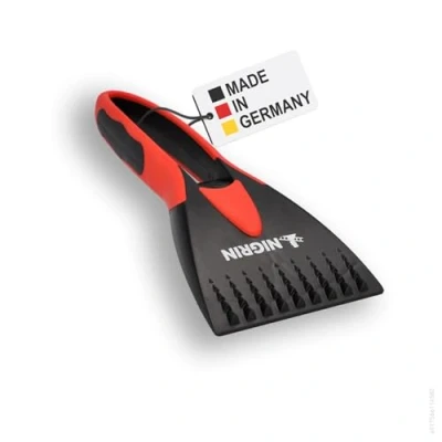 Immagine di Nigrin Raschietto per Ghiaccio Auto, Inverno, Manico ergonomico Morbido, Denti Rompere Il Ghiaccio, Colore: Nero e Rosso, 1 Pezzo