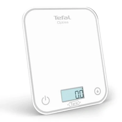 Immagine di Tefal, Bilancia da cucina elettronica, Optiss, schermo retroilluminato facile leggere, resistente ai graffi, capacità di 5 kg, bianco, BC50U0V0