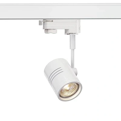 Immagine di SLV trifase 1 LED, faretto a plafone, Sistema binari, Illuminazione di Interni / GU10, BIMA Spot QPAR51 50W Bianco Opaco