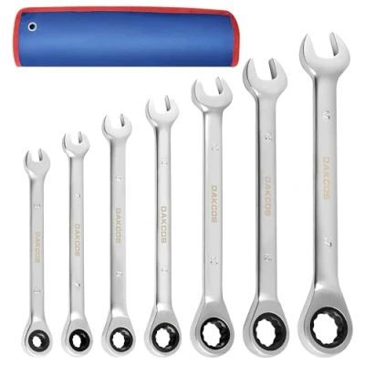 Immagine di DAKCOS Set di chiavi combinate a cricchetto(5.5 17mm) con testa fissa custodia