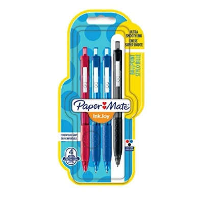 Immagine di Paper Mate InkJoy 300 RT Penna a sfera scatto con punta media da 1,0 mm, colori standard assortiti, confezione 4 (1956567)