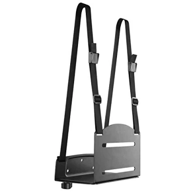 Immagine di RICOO Supporto PC parete TRH 07 Staffa mural computer Casse work station Wall Mount per desk top tower Appoggio universale cassa CPU Nero
