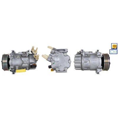 Immagine di ELSTOCK 51 1174 Compressore Aria Condizionata PAG 46 YF R134a, R1234yf con guarnizioni PEUGEOT: 208 I Hatchback, CITROËN: C3 Picasso, C4 II Cactus