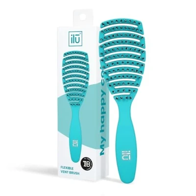 Immagine di TB TOOLS FOR BEAUTY T4B ILU MY HAPPY COLOR Spazzola districante per pettinare e lisciare i capelli secchi bagnati, lunghi corti, in setole sintetiche (Ocean Blue)