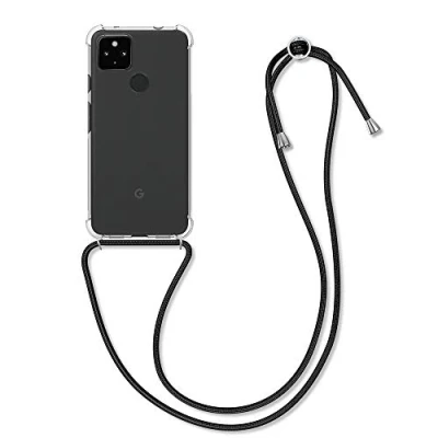 Immagine di kwmobile Custodia Compatibile con Google Pixel 4a 5G Cover Back Case in Silicone TPU Protezione Smartphone Cordino trasparente