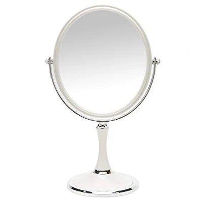 Immagine di Yeake, specchio da trucco con lente d&#039;ingrandimento per trucco, in plastica ABS, 20,3 cm, doppio lato girevole, retrovisore trucchi ingrandimento 3x, supporto tavolo o regali