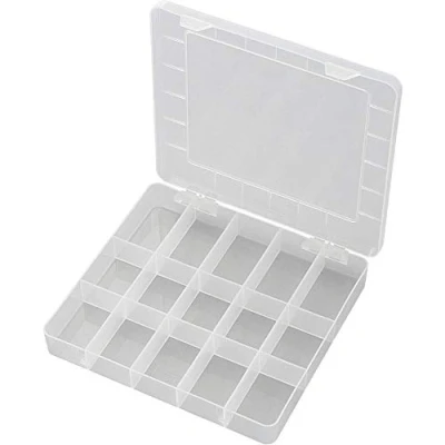 Immagine di TRU COMPONENTS PP15 01 Scatola minuteria (L x L A) 200 175 26 mm Scomparti: 15 suddivisione fissa Contenuto 1 pz.