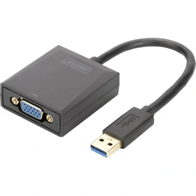 Immagine di Digitus USB 3.2 Gen 1 (USB 3.0), VGA, Notebook, TV, monitor, Video Cavo adattatore [1x Spina A 3.0) 1x Presa VGA] DA 70840