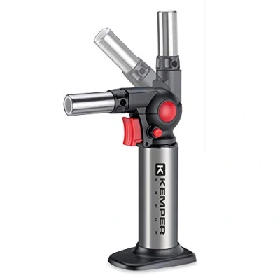 Immagine di Kemper 13100 Bruciatore da Cucina Orientabile, Scottatore a Gas Ricaricabile per caramellare Dolci, Pasticceria, dorare e scottare cibi