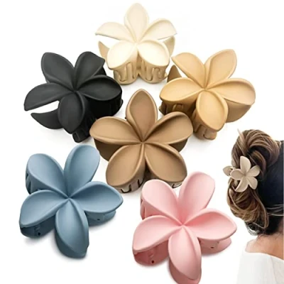 Immagine di 6 fermagli per capelli a forma di fiore, antiscivolo, opachi, donne, spessi e sottili, accessori lo styling dei capelli, graziosi