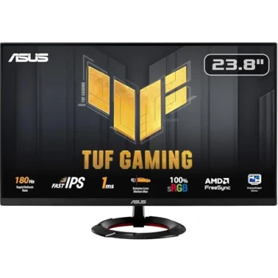 Immagine di ASUS TUF Gaming VG249Q3R Monitor 23,8&quot;, Full HD IPS (1920x1080), 1 ms (GTG), 180Hz, Tecnologia Extreme Low Motion Blur, FreeSync, 100% sRGB, Nero