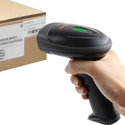 Immagine di Scanner di codici a barre, Lettore barre portatile 1D 2D QR wireless, cablato per computer, USB con rilevamento automatico,