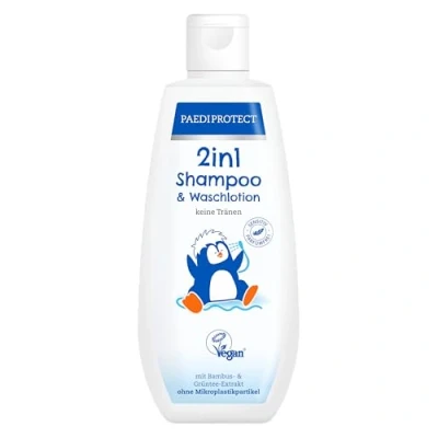 Immagine di PAEDIPROTECT 2in1 detergente corpo e capelli per neonato bambini 200 ml, pulizia delicata di pelle senza profumo microplastiche, gel doccia idrata la secca sensibile anche