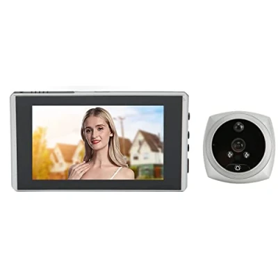 Immagine di Spioncino Digitale per Porte, Videocitofono con Visore Porta Monitor LCD da 4,5, Supporto Visione Notturna, Rilevamento del Movimento, Angolo di (D&#039;argento)