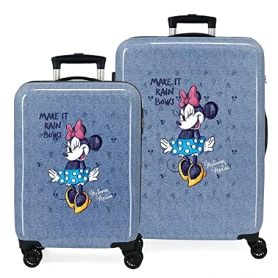 Immagine di Disney Minnie Make it Rain Bows set di valigie blu 55/68 cm rigida ABS chiusura a combinazione laterale 104 L 6 kg 4 ruote doppie mano