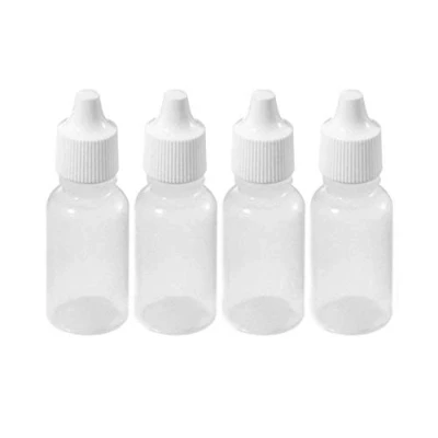 Immagine di QUUPY 50PCS 15ml Bottiglia contagocce spremibile in plastica bianca vuota ricaricabile campione bottiglie titolare di stoccaggio con tappo