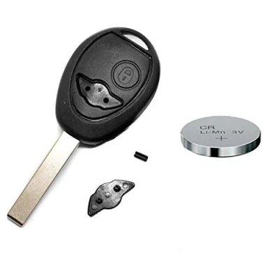 Immagine di REPAIR kit di riparazione custodia radio chiave telecomando auto 2 pulsanti bianco + CR2032 batteria per MINI