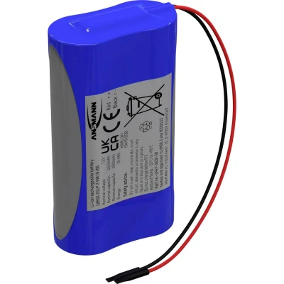Immagine di Pacco batteria 2x 18650 Ansmann 2S1P con cavo Li Ion 7.2 V 2550 mAh