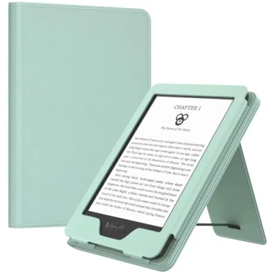 Immagine di MoKo Custodia Compatibile Con 6 Pollici Kindle 11a Generazione 2024/2022, Magnete Riattivazione e Standby, Supporto,Cinturino da Presa Fessure Tesserini per 2024 Gen, Verde Agave