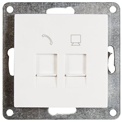 Immagine di &#039;RJ45 + RJ11 Dose McPower &quot;Flair per ISDN, CAT5, Up, bianco