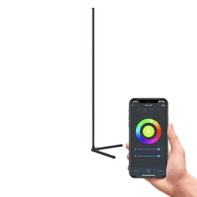 Immagine di CALEX lampada da terra a LED, angolare Wi Fi, con app e compatibile Alexa, RGB bianco caldo