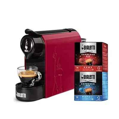 Immagine di Bialetti Gioia, Macchina Caffè Espresso Incluse 32 Capsule, Funziona esclusivamente con Rosso