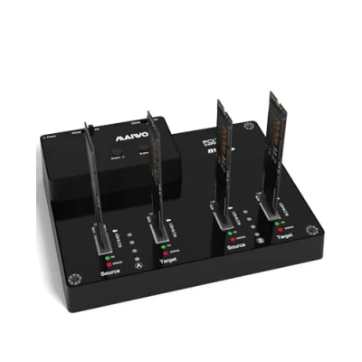 Immagine di MAIWO Docking station 4 bay M.2 NVME Clone SSD , USB C 10 Gbps, duplicatore offline e lettore, supporto per B&amp;M Key SSD. K3015P2+